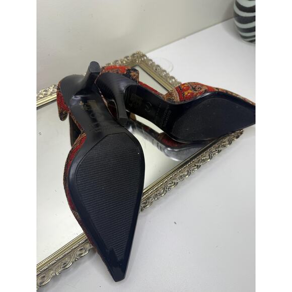 Vintage Y2K Highlights Paisley Pointed Toe Retro Heels size 7 - Picture 8 of 8
